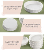 Ramekins 8 oz Oven Safe Set of 6 - Ceramic Creme Brulee Dishes, Souffle Cups, Individual Quiche Baking Dish, Food-Safe White Pudding Bowls for Kitchen, Stackable and Dishwasher Safe