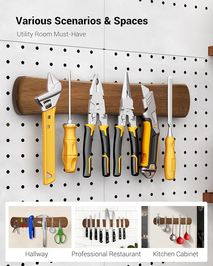 Swaitee Magnetic Knife Holder for Wall, 24 Inch Extra Large Wood Knife Strip with Strong Magnetism, Space Saver Organizer for Farmhouse/Restaurant Kitchen, Housewarming Gifts