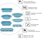 Nonstick Silicone Baking Mat Set, 9-in-1 Heat Resistant Cookie Sheet & Cake Pan Molds for Muffin, Loaf, Pizza, Cheesecake, Cupcake, Pie - Oven Bakeware Tools Kit