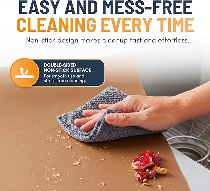 Oven Liners for Bottom of Oven - 4 Pack Large Heavy Duty Mats, 17”x25” Non-Stick Reusable Liner for Electric, Gas, Toasters, Grills - BPA & PFOA Free Kitchen Accessory to Keep It Clean (Copper)