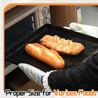 Teenyyou 4 Pcs 13.5 x 13.5 x 1inch Non-stick Ptfe Oven Trays Reusable Solid Baking Basket Easy Clean Heat Resistant Black Quick Oven Accessories for Heating Chips Chicken Snacks in Restaurant Kitchens