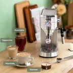 Gevi Espresso Machine 20 Bar - Auto Milk Frother & Steam Wand, NTC Temp Control, Compact Stainless Steel Cappuccino Maker, Ideal for Coffee Lovers & Home Baristas