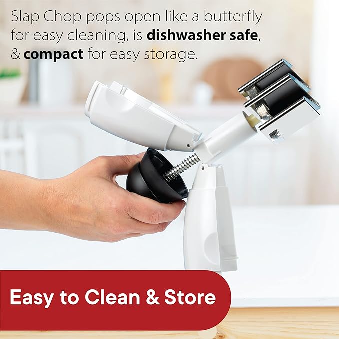 Original Slap Chop Slicer with Stainless Steel Blades & Cheese Graty | Manual Food Chopper & Twist Grater for Cheese, Vegetables, Salad Toppings, & More | Lightweight & Easy to Clean