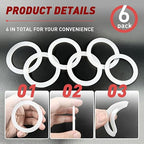 6 Pcs Gasket Seal Rings for Bialetti Moka Express Dama 6 Cups - Spare Food Grade Silicone Sealing Rings for Aluminium Stovetop Coffee Maker Pots (Better Than Rubber)