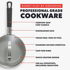 GreenPan x Bobby Flay 1.67QT Nonstick Saucepan with Glass Lid, PFAS-Free Diamond Ceramic, Induction Suitable, Stay-Cool Silicone Handle, Easy Clean Dishwasher & Oven Safe, Chef Pan, Graphite