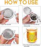 Tea Strainers for Loose Tea, Set of 2 TeaSanavie Stainless Steel Tea Ball, Tea infuser with Honeybee & Beehive Charm
