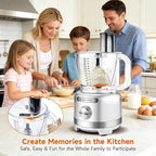 Homtone Large Food Processor 16-Cup 9-IN-1 Food Processing for Home Meal Prep, 3-Speed, 7 Blades for Shredding, Slicing, Chopping, Kneading, Emulsifying, French Fry Disc, Dishwasher Safe, Silver