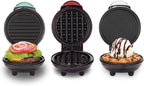 Dash Mini Maker Set - Customized Treat Maker - Supports Multi-Function Cooking - Easy Cleanup and User-Friendly Design - White, Aqua & Red - Waffle, Grill & Griddle Irons