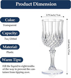 XUWAIDSGN 48 Pcs 7oz Plastic Vintage Wine Glasses Drinking Glasses Unbreakable Wedding Glassware Crystal Water Goblets Reusable Drinkware Vintage Champagne Flutes (48, Clear)