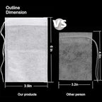 Fenshine 100Pcs Large Tea Bag - Disposable Empty Tea Filter Bags No Mess Mesh Bags with Drawstring for Concentrate/Iced Coffee, Herb, Loose Leaf Tea