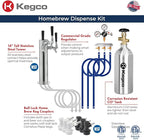 Kegco HBK309S-3 Full-Size Digital Homebrew Kegerator Triple Faucet Ball Lock Keg Dispenser Stainless, Stainless Steel