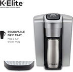 Keurig C K-Elite Maker, Single Serve K-Cup Pod Brewer, with Iced Coffee Capability, Extra Included, 75oz, Brushed Silver Plus Filter Bundle