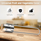 Pepper Corer, Stainless Steel Apple Core Remover Tool, Pepper Seed Core Remover, Multifunctional Apple Corer Tool for Vegetable Fruit Practical Kitchen Gadget (2 Pcs)