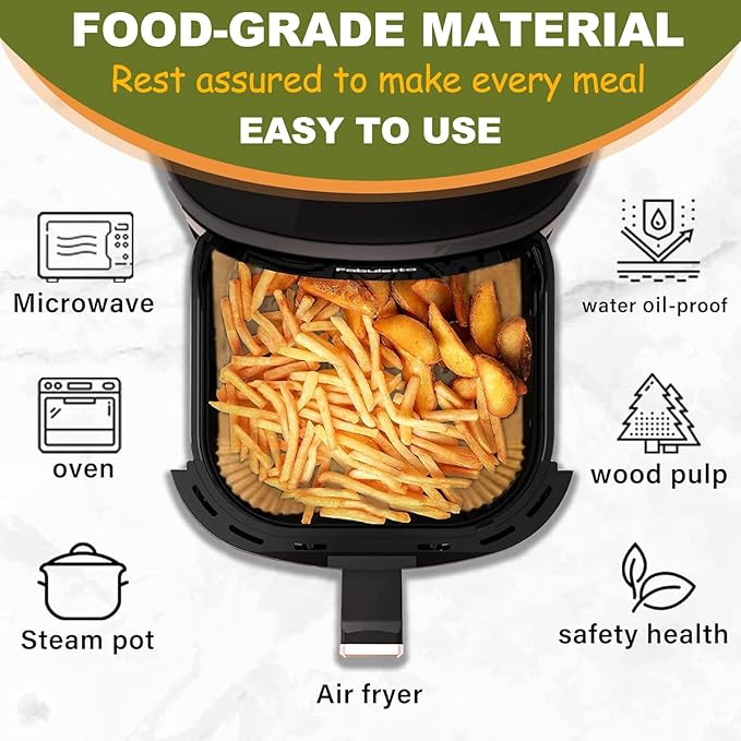 Small Air Fryer Liners for COMFEE' Compact 2.1 Air Fryer, 2 qt Air Fryer Liners for Instant Pot Vortex Mini, Air Fryer Paper Liners Disposable 2 qt Mini Liners for Gourmia Compact Digital