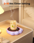 Gaiatop Mug Warmer, 50W Cute Cat Paw Cup Warmers, 3 Temp Settings, 2-10H Auto Shut Off, Coffee Accessories Keep Beverage Hot for Desk and Home, Heated Plate Stocking Stuffers for Tea Candle Purple