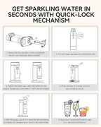 MOKKOM Sparkling Water Maker, Soda Maker with 1L PET Carbonating Bottle, Soda Streaming Machine and Beverage Carbonator, Compatible with 60L CO2 Carbonator (NOT Included) - Stainless Steel