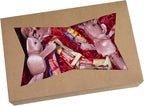 15-PACK Brown Pastry Bakery Box 12x8x3inch,Large Donuts,Muffins,Cookies Boxes with PVC Window - Auto-Pop up Nature Kraft Paper Box Container,Pack of 15 (Brown, 15)