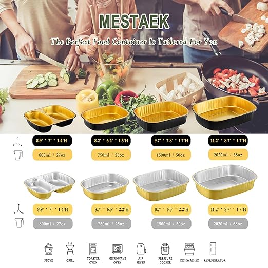 Oval Aluminum Foil Catering Trays with Lids (5 Pack) – 2X Thicker Heavy Duty Gold Serving Platters for Parties, Catering, Takeout & Food Service, 68oz