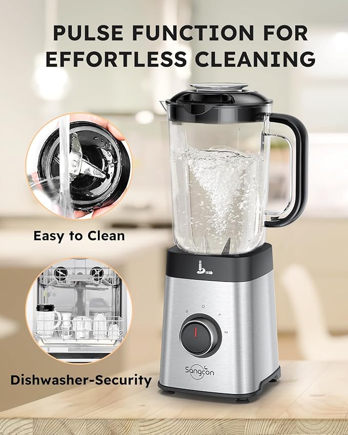 Sangcon Blenders for Kitchen - Smoothie Blender - Personal Blender for Shakes and Smoothies, Grinding & more, 40 oz Jar & 17oz Cup with To-Go Lid