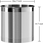 Oggi Stainless Steel Jumbo Utensil Holder - 7" Utensil Caddy, Weighted Base for Stability - Extra Large Utensil Crock and Countertop Utensil Organizer, Stainless Steel