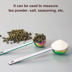 Safring Premium coffee scoop set, set of 2, Metal stainless steel long handle coffee scoop, measuring coffee spoons contains 1 tablespoon (15 ml) and 2 tablespoons (30 ml) multicolor spoon
