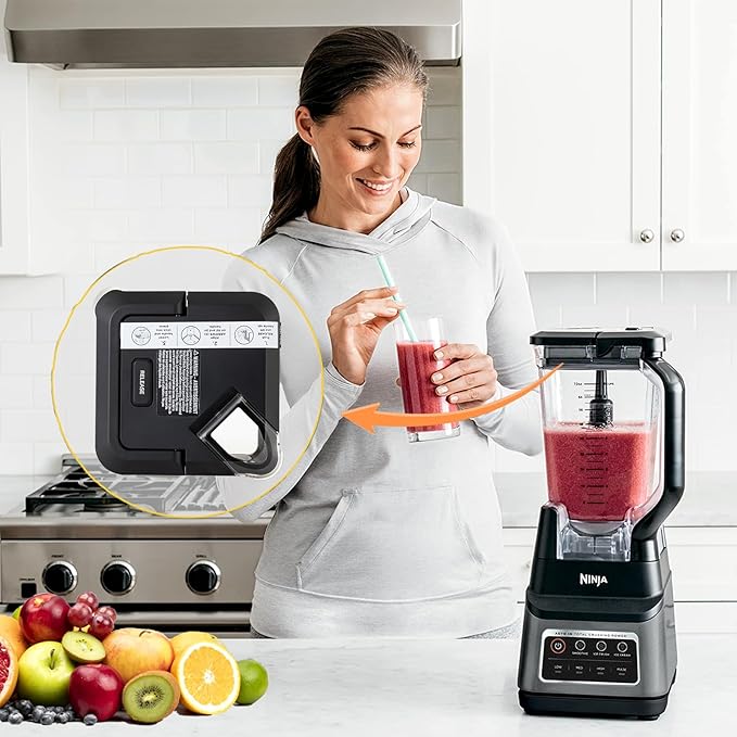 Blender Lid Replacement for Ninja 72 OZ Pitcher Locking Lid, Top Lid Cover Parts for BL642 BN701 BN751 BN801 BL610 DB751A CT610 Series,Compatible with NEW Model Pitcher with Rim Extension Only