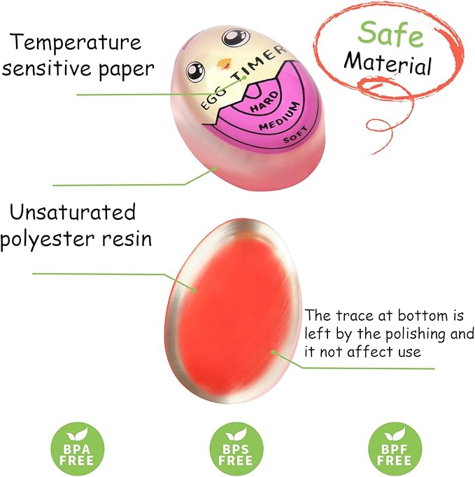 Lasubst Egg Timer for Boiling Eggs that Changes Color When Done, Purple