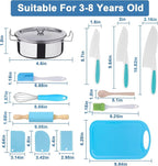 42-Piece Kids Cooking Set - Real Knife, Baking Set, Pots & Pans, Pretend Play Toys - Apron & Chef Hat for Boys