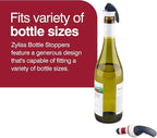 Zyliss Easy Seal Bottle Stoppers - Dishwasher-Safe, Leak-Proof Champagne and Wine Stoppers for Home Bar Accessories - Reusable Corks for Wine, Beverages, Oil & Vinegar - 6 Pieces - Red & Grey