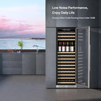 Empava 24 Inch Wine Fridge, 171 Bottle Wine Cooler Refrigerator with Professional Compressor, Large Capacity Fast Cooling Low Noise for Wine Enthusiasts, Built-in or Freestanding