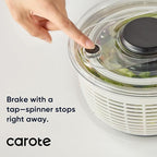 CAROTE 3.8 Qt Salad Spinner Small Lettuce Spinner Plastic Vegetable Fruit Washer, Vegetable Cleaner Salad Cleaner Lettuce Washer, Non-Slip Base, BPA-Free