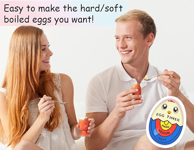 Lasubst Egg Timer for Boiling Eggs that Changes Color When Done, Tricolor, Pack of 4