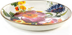 MACKENZIE-CHILDS Enamel Abundant Bowl, Decorative or Serving Bowl, 13-Cup Capacity, White Flower Market