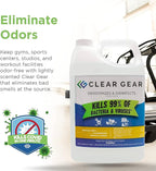 Clear Gear - Disinfectant, Cleaner, and Deodorizer for Sports Equipment, Gyms, and Fitness Centers - EPA-Registered, Hospital Grade, Made in USA - 1 Gallon Bottle