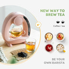 BENFUCHEN Pod and Grounds Single-Serve Coffee Maker, 2 in 1 One Cup Coffee Machine Compatible with K-Cup Pod & Coffee Grounds/Tea, Compact Design, 4-8oz, Pink