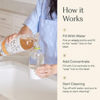Branch Basics Cleaning Essentials Kit: All Purpose, Glass and Bathroom Cleaner - Concentrate (33.8 Oz) (24 Refills) + Refillable Glass Spray Bottles (16 Oz) Plant Based, Human-Safe, & Fragrance Free