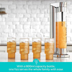 CASABREWS EDGE Soda Streaming Machine, Stainless Steel Sparkling Water Maker with Dual Safety Valves, BPA Free Bottle Soda Maker Carbonates Water, Wine, Juice, Uses 60L CO2 Carbonators (NOT Included).