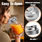 Palksky Mason Jar Drinking Lids,Stainless Steel Wide Mouth Mason Jar Sip Lid accessories,Anticracking Leak Proof Seal Flip Cap Cover Airtight Accessories for Drink,2Pack