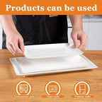 Kassel Ceramic Serving Platter Set | 14”/12”/10” Rectangular Serving Trays for Entertaining at Parties and Weddings | Oven Safe Large Serving Trays for Tacos, Steak, and Cake