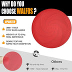 Walfos 12 10 Inch Silicone Microwave Mats, Microwave Splatter Cover for Food, Pot Holders for Kitchen, Non-Slip Heat Resistant Silicone Mats for Microwave, Oven, Hot Pan, Pot (Red)