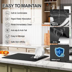 Ecotrim - Dish Drying Mat for Kitchen Counter | Coffee Bar Mat for Countertops | Heat Resistant Drainer Mat with Non-slip Rubber Backed | Hide Stain Kitchen Absorbent Draining Mat | Black 18"x32"