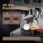 Espresso Machine with Grinder 20 Bar Professional Expresso Coffee Machines for Home Customizable 194℉-203℉ Temp Control Espresso Maker with 68oz Water Tank All-in-One Coffee Maker Cold Brew