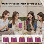 Smart Self Heating Coffee Mug,14oz Temperature Control Coffee Mug,Hot up to 150°F,Rechargeable Heated Coffee Mug,Up to 6H Battery Life,Coffee Cup Warmer,Great Gift for Coffee Lovers,Dad,Mom (Rose Red)