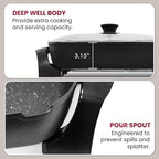 Elite Gourmet EG-6203X Extra Deep 16"x13"x3.2" (10.5Qt.) Scratch Resistant, Easy Pour Spout, Dishwasher Safe, Non-stick Electric Skillet with Vented Glass Lid, Adjustable Temperature, Black