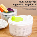Salad Spinner,Vegetables Fruits Wash Bowl Large Capacity BPA Free Double Layer Detachable Manual Lettuce Spinner,Fruit and Vegetable Washer,Spin and Dry Salad Greens (Green)