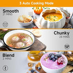 Homtone 1.6L Soup Maker, Stainless Steel Soup Making Machine with Smooth & Chunky Settings, Anti-Dry Burn, Overfill Sensors, Self-Cleaning Mode for Quick Soups, Baby Food