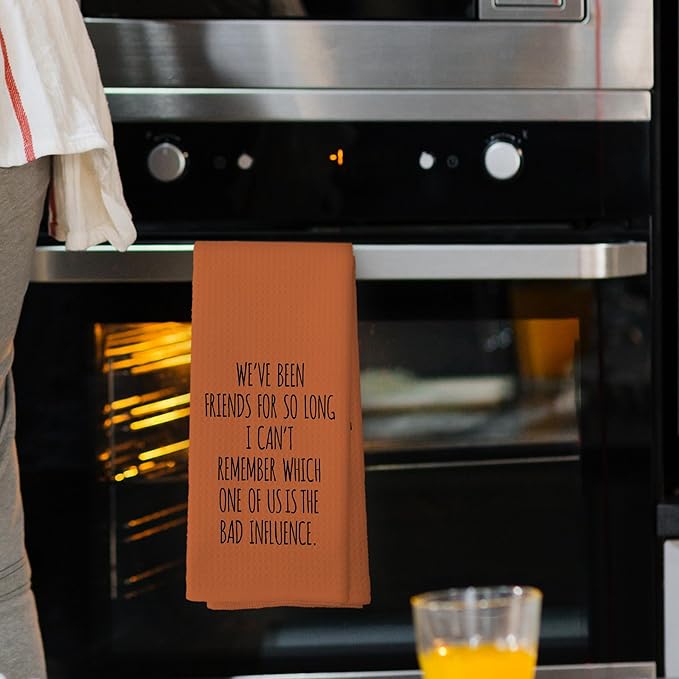 Funny Sarcastic Friend Gifts Orange Kitchen Towels, Humorous Friendship Gifts Hand Towels for Bathroom, Long Distance Friendship Gifts Decorative Tea Towels Dish Towels,BFF Gifts, 16x24 Inch