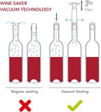 Vacu Vin Wine Saver Pump Red with Vacuum Wine Stopper - Keep Your Wine Fresh for up to 10 Days - 1 Pump 4 Stoppers - Reusable - Made in the Netherlands