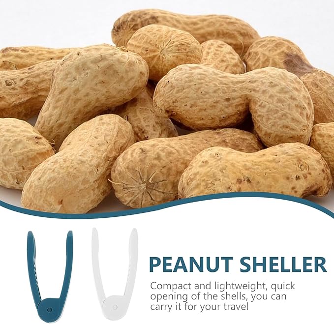 Portable Peanut Peeling Tool and Nut Sheller Set Household Manual Nut Cracking Gadget Blue and White Kitchen Specialty Tool
