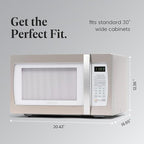 Farberware 1.3 Cu. Ft. Countertop Microwave Oven – 1100 Watts Power, Smart Sensor Auto Cook Settings, Defrost, Easy Clean and Child Safety Lock - White Platinum
